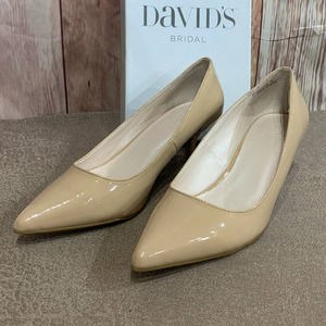 New Davids Bridal Size 9 Nude Darci Basic Closed Toe Pump Heel Wedding Shoes